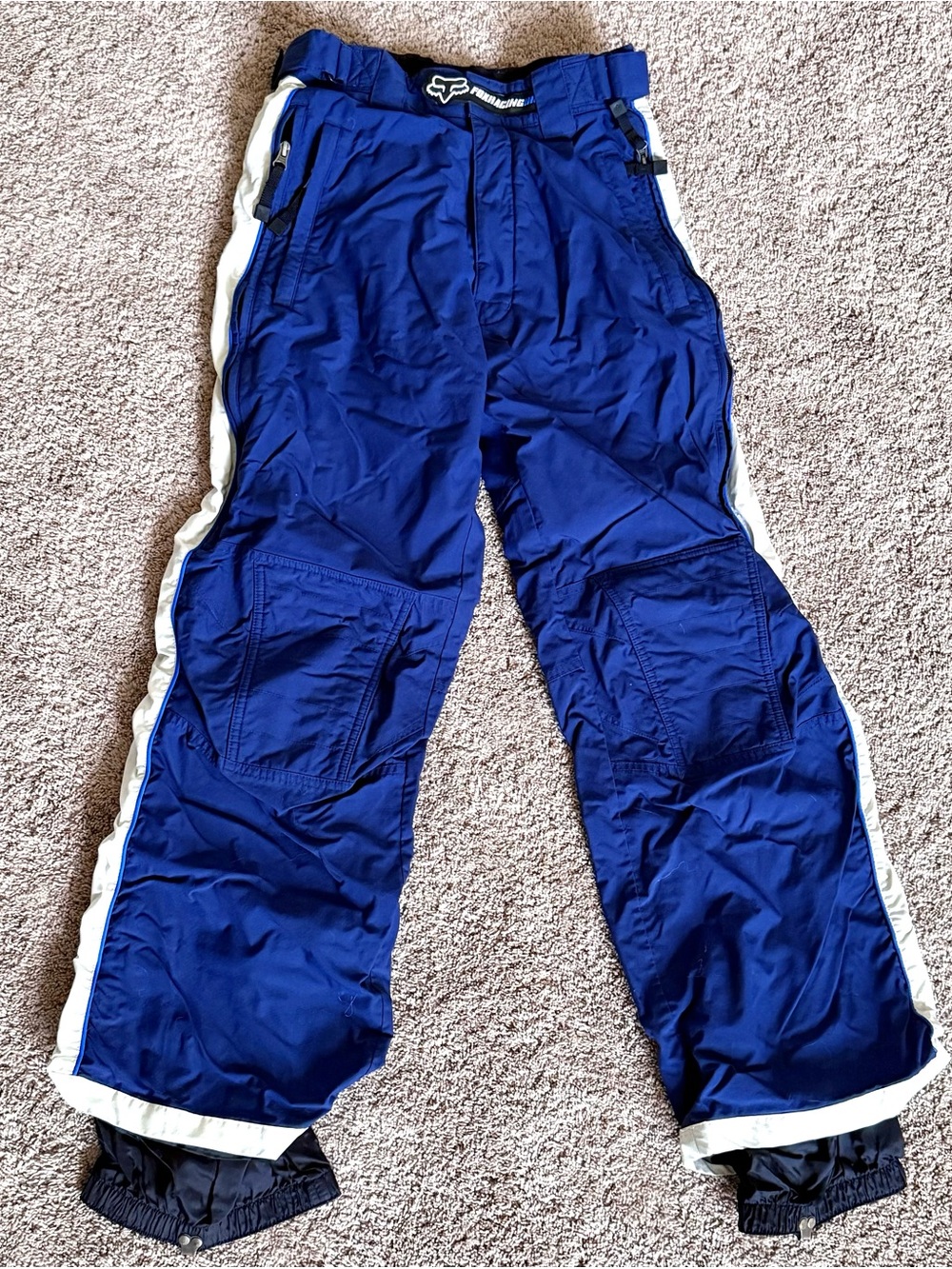 Fox Racing - Kids Navy Blue Snow Pants with White Side Trim